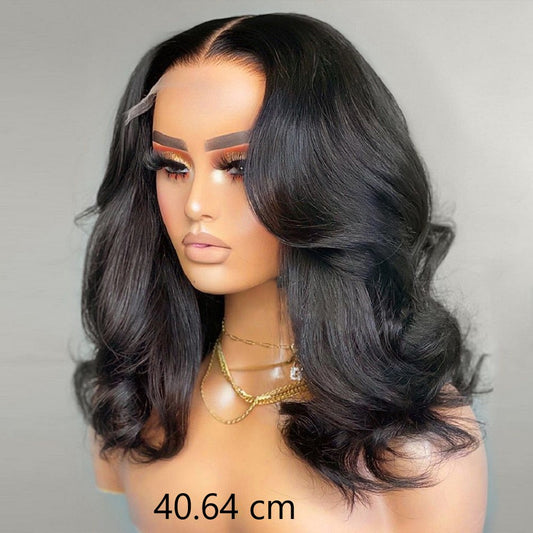 Peruca de cabelo humano ondulada