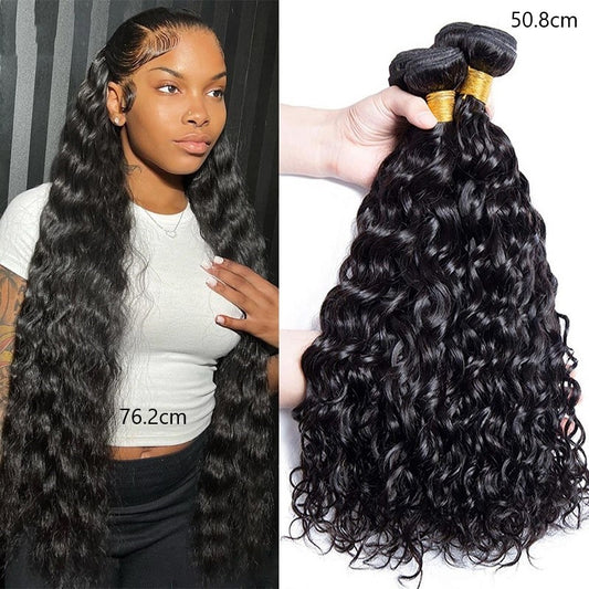 Tissagem 100% Cabelo humano Onda de Água